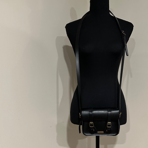 *DR. MARTENS* Black x Gold Leather Crossbody Purse Bag - Picture 2 of 8